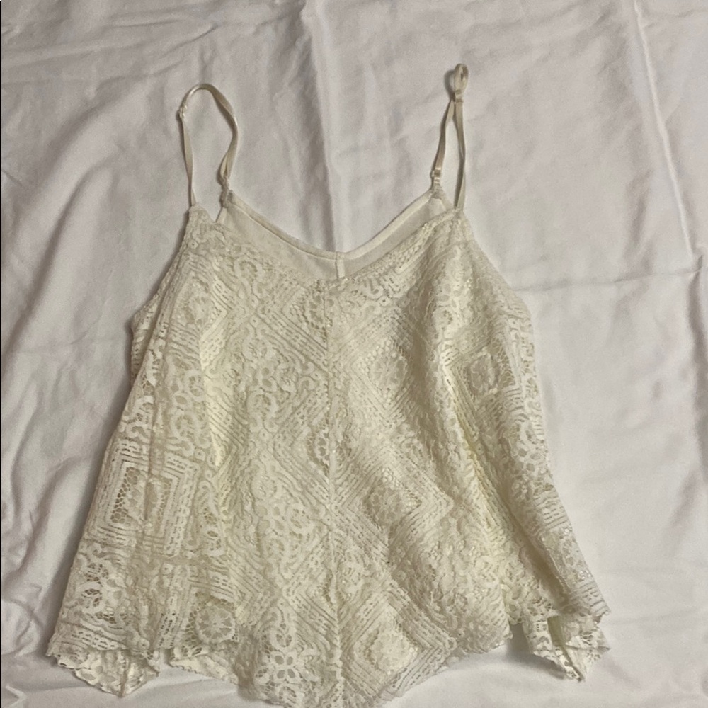 American Eagle Elegant Cream Lace Women's Top